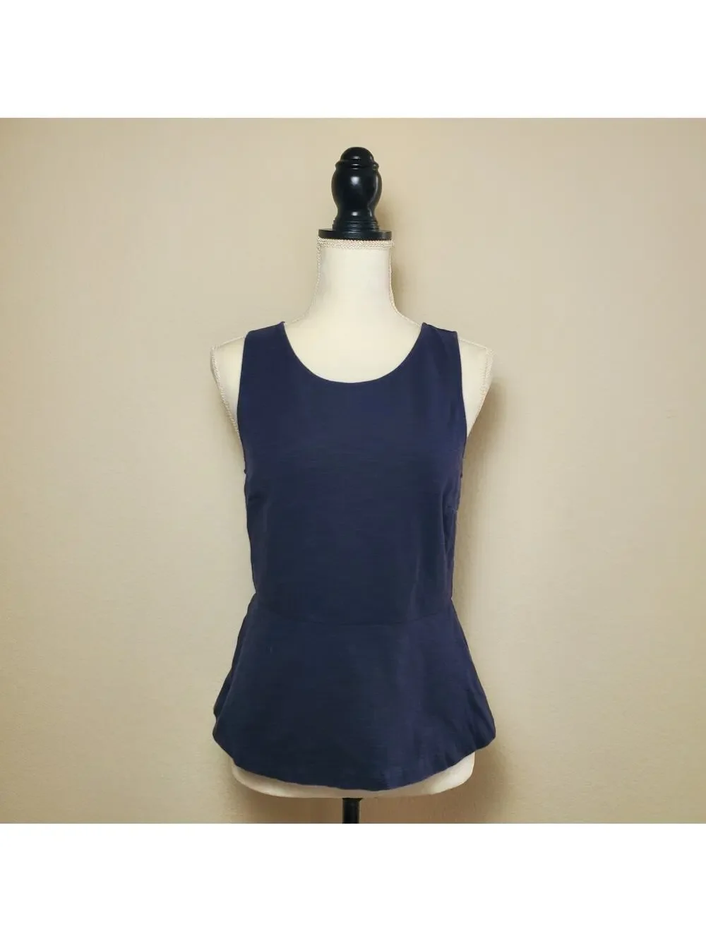 J. Crew Navy Peplum Blouse Small